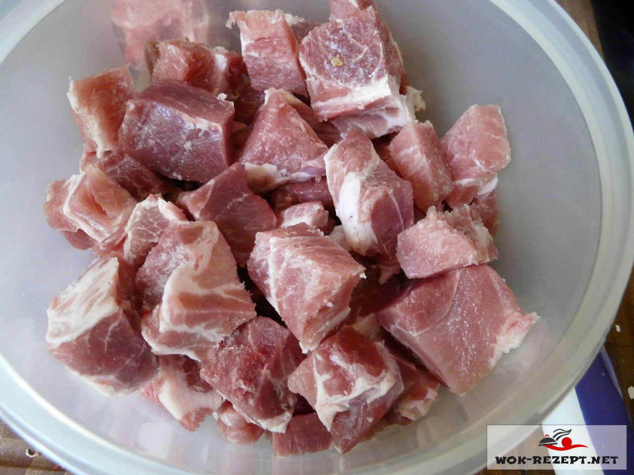Rezept Schweinefleisch süßsauer mit Mandarine,Gurke,Jasmin-Reis