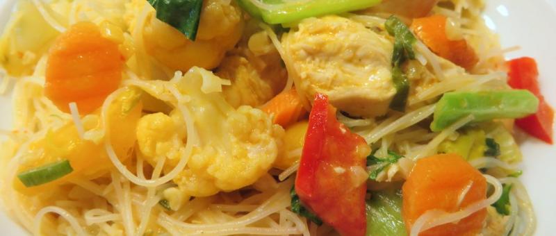 Pak Choi Rezept Thai, Zubereitung Huhn, Kokosmilch und Glasnudeln